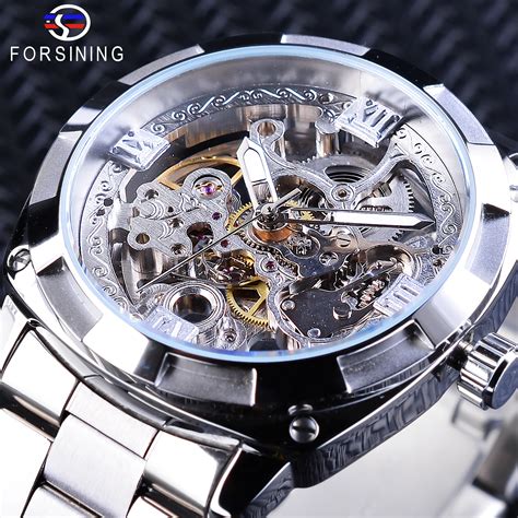 Forsining Mechanical Wristwatches Fashion Silver Mens Automatic