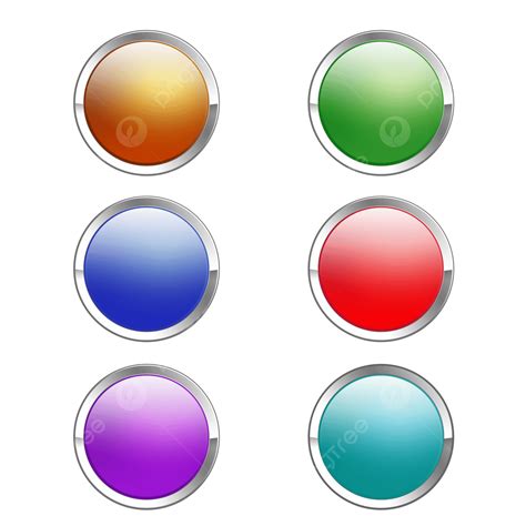 Shiny Button Metallic Full Color Shiny Button Button Circle Png
