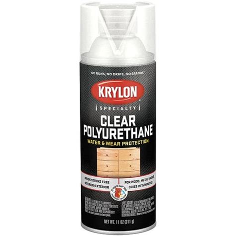 Krylon Polyurethane Spray Paint Clear Flat 16 Oz Msc Industrial