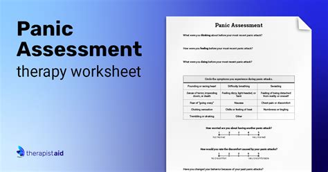 Panic Assessment Worksheet Therapist Aid