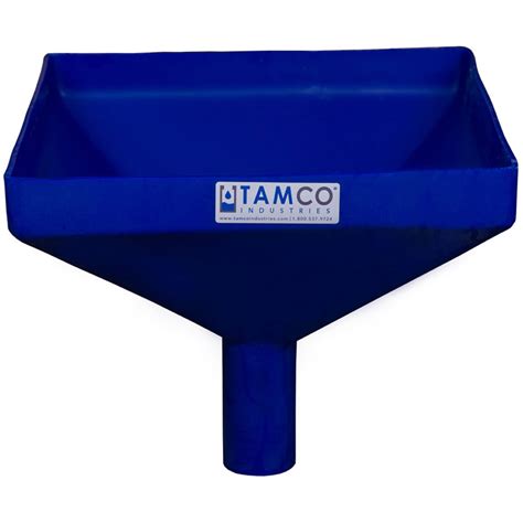 12 Square Blue Tamco Funnel With 2 Od Spout Us Plastic Corp
