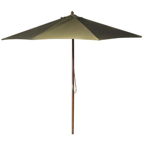 9ft Wooden Market Umbrella Khaki Color
