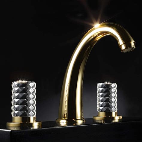These faucets are a won. KYROS 3-Hole Polished Gold Luxury Bathroom Faucet