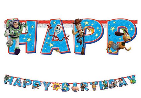 X2 Personalised Birthday Banner Toy Story Design Children Kids Party