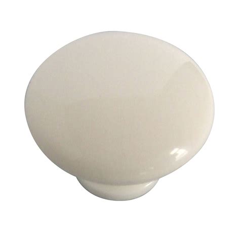 Add a unique, handcrafted feel to your design. White Plastic Round Cabinet Knob (Dia)40mm | Departments ...