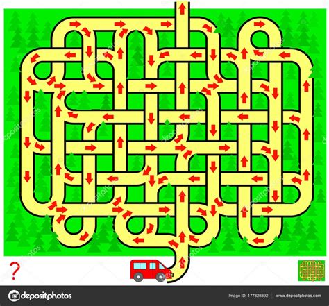 Logic Puzzle Game Labyrinth Children Adults Help Car Get Out Stock