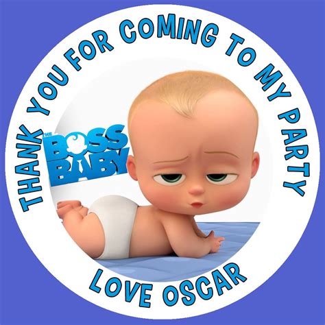 Personalised Baby Boss Birthday Stickers Party Bag Thank You 004
