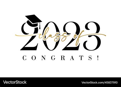 Class Of 2023 With Graduation Cap Royalty Free Vector Image