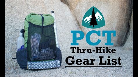 Pct Thru Hike Gear List Final Youtube