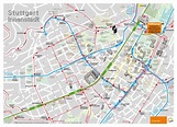 Gran mapa detallado de la parte central de la ciudad de Stuttgart ...