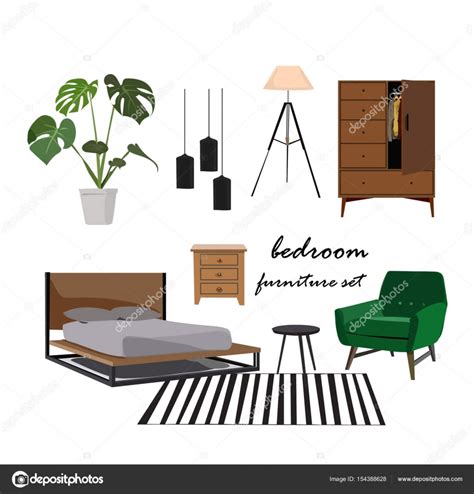 Bedroom Moodboard For Interior Design Stock Illustration By ©joanna