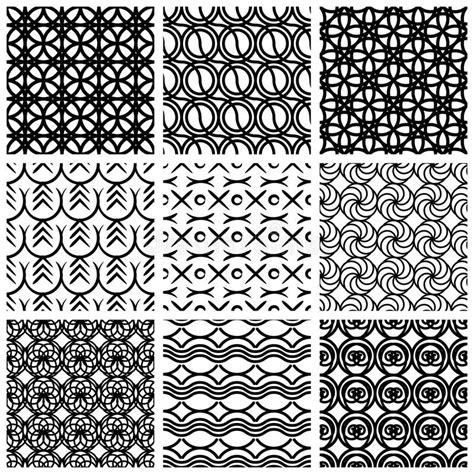 Seamless Geometric Patterns Set Stock Vector Illustration Of Style