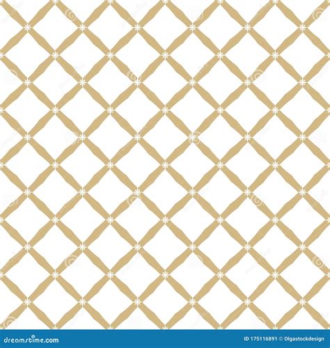 Golden Vector Abstract Geometric Seamless Pattern With Square Mesh Net