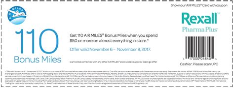 Rexall Pharmaplus Canada Coupons Get 110 Bonus Air Miles When You