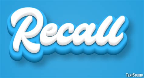 Recall Text Effect And Logo Design Word Textstudio