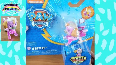 Lets Open Paw Patrol Mighty Pups Skye Figure With Light Up Badge