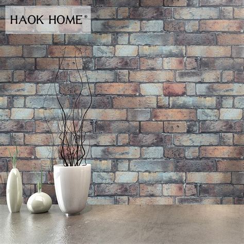 Haokhome Modern Faux Brick Wallpaper Vinyl For Walls 3d