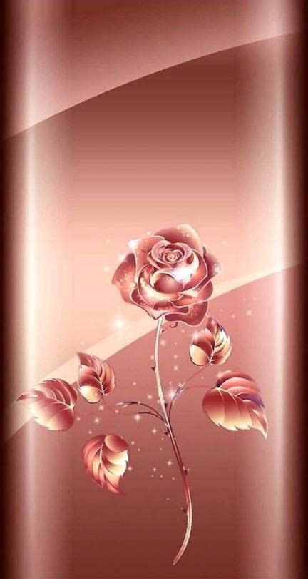 Rose Gold Flowers Background Wallpaper Download Free Mock Up