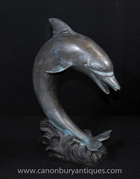 Bronze Dolphin Fountain Statue Porpoise Water Feature