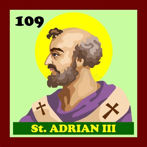 109th Catholic Church Pope Saint Adrian Iii Stock Vector Illustration