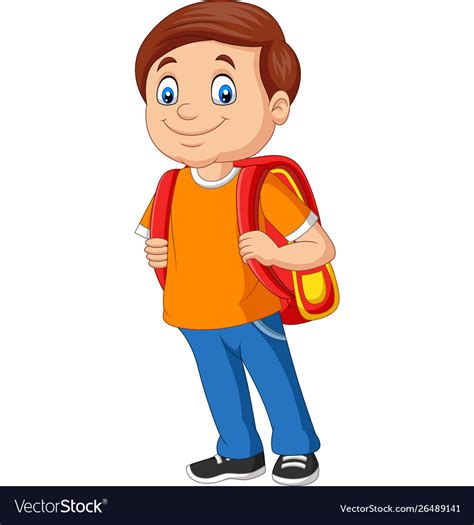 Cartoon School Boy