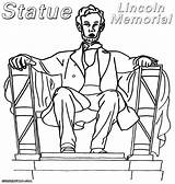 Lincoln Memorial Coloring Statue Drawing Abraham Getdrawings sketch template