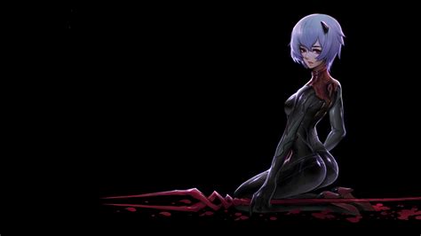 Wallpaper : Ayanami Rei, blood spatter, Neon Genesis Evangelion, Spear