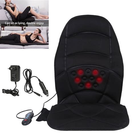 eecoo car massager cushion vibration back massage cushion car chair seat mat massager neck heat