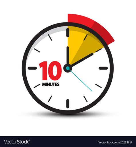 10 Minutes Clock Face Vector Ten Minute Icon Cboq Kids