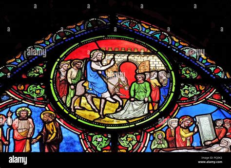 The Entry Of Jesus Into Jerusalem Stained Glass Window From Saint