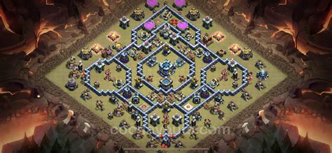 Best Anti 2 Stars War Base Th13 With Link Anti Air Electro Dragon