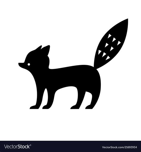 Black Fox Silhouette Royalty Free Vector Image