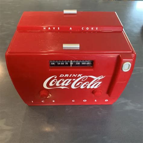 coca cola cooler radio am fm cassette player tested and works otr 1949 coke 35 76 picclick