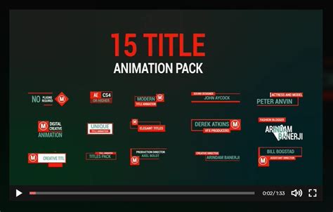 25 Meilleurs Modèles De Titres After Effects Gratuits Animations De