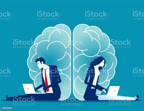 Business Brainstorming Two Sides Of The Brain Concept Psychological Issues And Thinking Stock