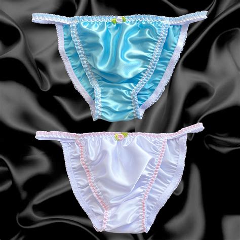 Satin Tanga Frilly Sissy Bikini Knicker Panties Briefs Underwear Size 10 20 Ebay