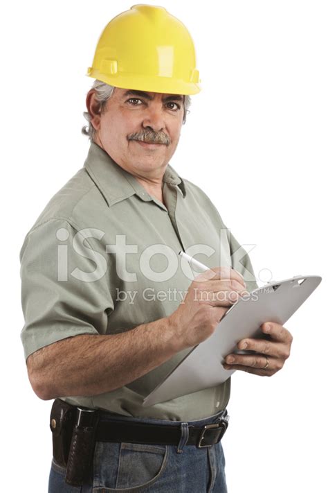 Construction Supervisor With Clipboard Stock Photo Royalty Free