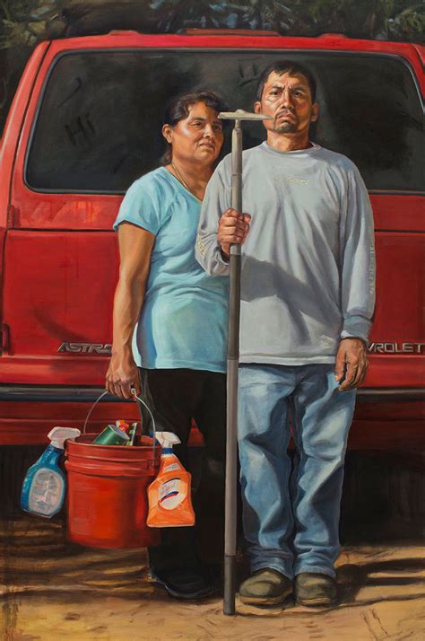 “the New American Gothic” By Criselda Vasquez Oil On Canvas 72″ X 48