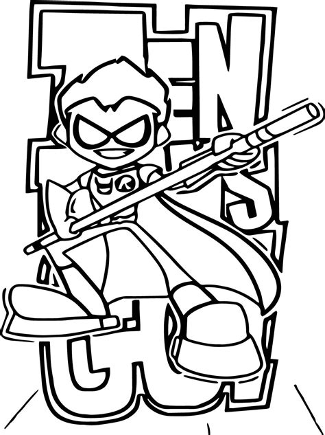 Teen Titans Go Robin Coloring Page Printable Porn Sex Picture