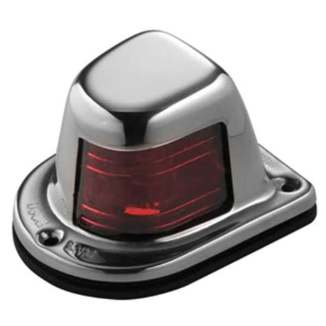 Attwood 1 Mile Deck Mount Red Sidelight 12v Stainless Steel