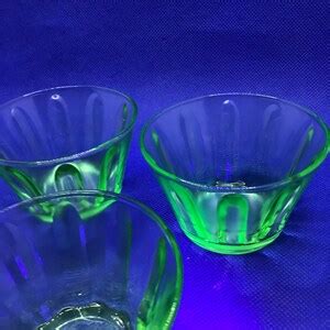 Vintage Hazel Atlas Style Custard Cup Uranium Vaseline Glass Etsy