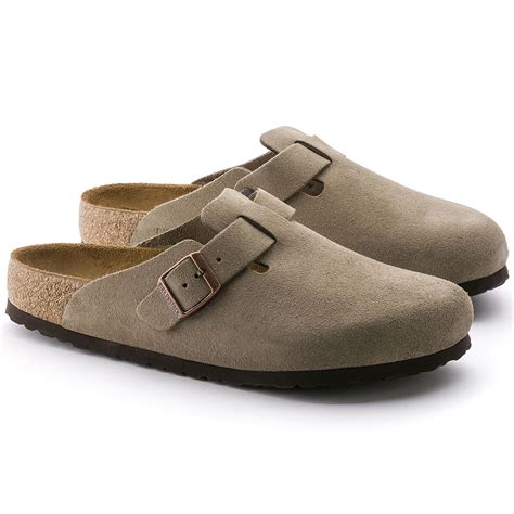 Boston Soft Footbed Suede Leather Taupe Birkenstock