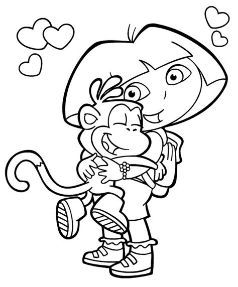 The little mermaid coloring pages. Dora Hug Boots in Dora the Explorer Coloring Page - NetArt