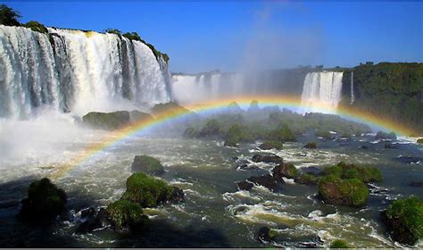 Iguazu Falls With A Rainbow