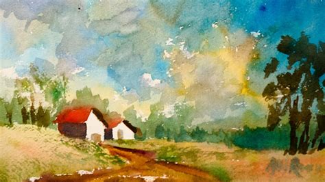 Abstract Landscape In Watercolor Youtube