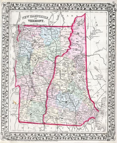 New Hampshire And Vermont Geographicus Rare Antique Maps
