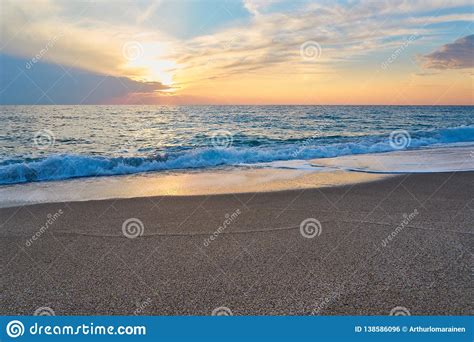 Tropical Sandy Beach Sunset Seascape Stock Photo Image Of Beautiful