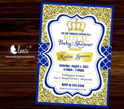 Royal Baby Shower Invitation Little Prince Baby Showerblue