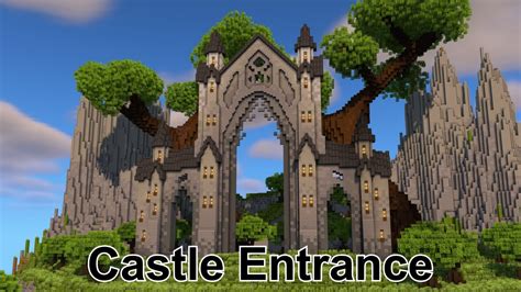 Building A Castle Entrance In Minecraft Timelapse Youtube