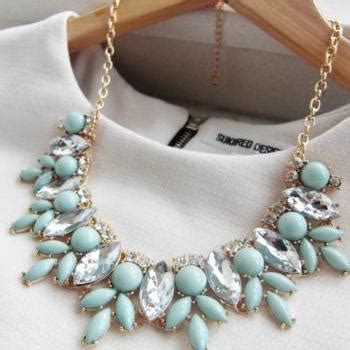Mint Green Jewel Crystal Statement Necklace On Luulla
